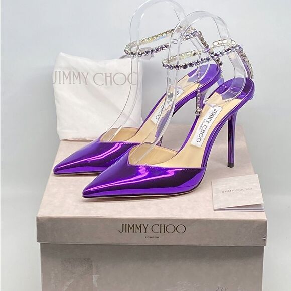 Jimmy Choo Saeda 100 patent leather pumps size 37.5 - Picture 12 of 14